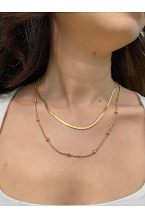 گردنبند استیل ( فولاد ) طلائی زنانه استیل (فولاد) Vola Collection - کد 861306552