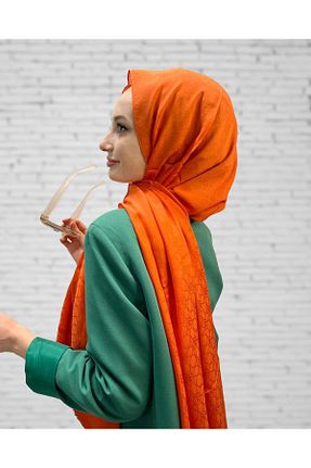 شال نارنجی زنانه ابریشم ipekevi - کد 861307088