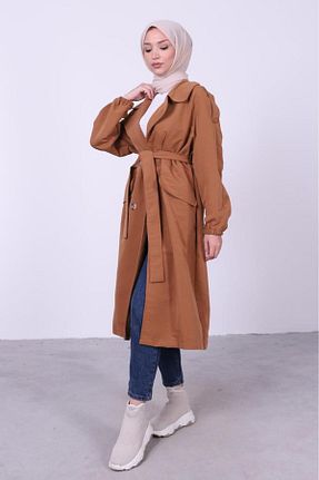 ترنچکت حجاب بژ زنانه Lamia Giyim - کد 861292597