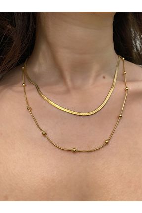 گردنبند استیل ( فولاد ) طلائی زنانه استیل (فولاد) Vola Collection - کد 861306552