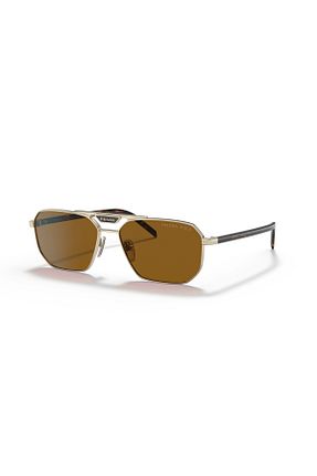 عینک آفتابی طلائی مردانه 57 Prada - کد 680227996