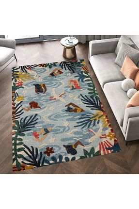 فرش رنگی قابل شستشو Rugs Modern Halı - کد 861313357