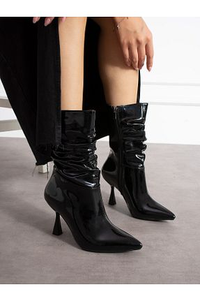 بوت / نیم بوت مشکی زنانه چرم مصنوعی Alemdar Shoes - کد 861341626