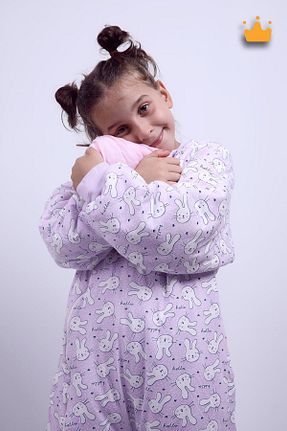 سرهمی خواب بنفش بچه گانه پنبه ای Babyhola - کد 849135691
