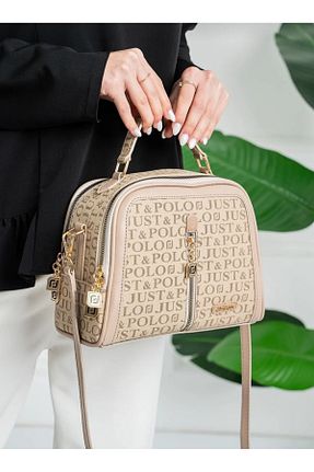 کیف دوشی بژ زنانه چرم مصنوعی Just Polo - کد 64988296