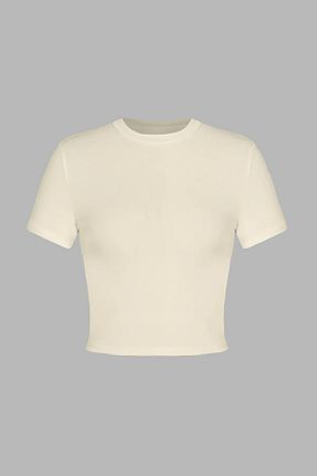 تیشرت سفید زنانه اسلیم فیت Hiccup - کد 861342264