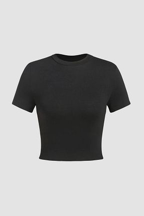 تیشرت مشکی زنانه اسلیم فیت Hiccup - کد 861343527