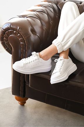 کفش اسنیکر سفید زنانه بند دار GOFFSHOES - کد 808075792
