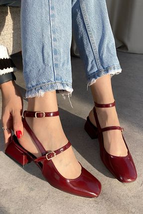 کفش پاشنه بلند کلاسیک زرشکی زنانه چرم لاکی GOFFSHOES - کد 808294077