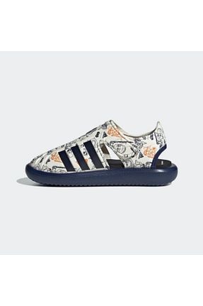 صندل سفید بچه گانه پاشنه تخت adidas - کد 821749800