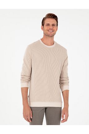 سوئیشرت بژ مردانه ساده Pierre Cardin - کد 861357681