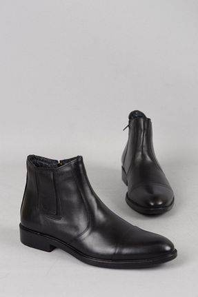 بوت / نیم بوت مشکی مردانه چرم خالص SEÇ KUNDURA - کد 457613659