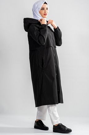 بارانی و بادگیر حجاب مشکی زنانه اورسایز Armine - کد 861386203