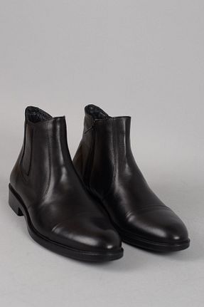 بوت / نیم بوت مشکی مردانه چرم خالص SEÇ KUNDURA - کد 457613659