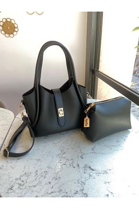 کیف دوشی مشکی زنانه چرم مصنوعی İsella - کد 861417465
