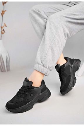 کفش اسنیکر مشکی زنانه بند دار KCMN - کد 815074629