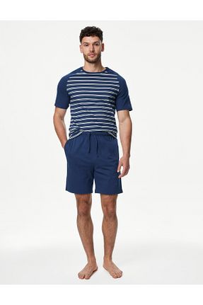 ست لباس راحتی آبی مردانه پنبه ای Marks & Spencer - کد 850626583