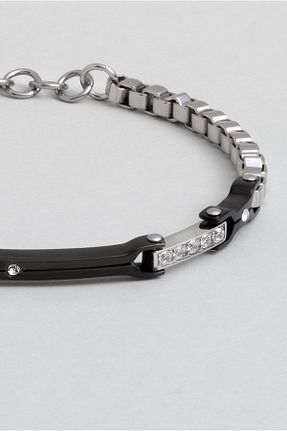 دستبند استیل (فولاد) مشکی مردانه استیل (فولاد) So Chic - کد 861540158