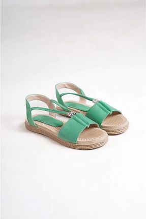 صندل سبز زنانه پاشنه کوتاه (1 - 4 سانتی متر) Moda Değirmeni - کد 737134839