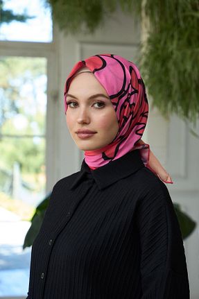 روسری صورتی پنبه ای İpekhan - کد 832759269