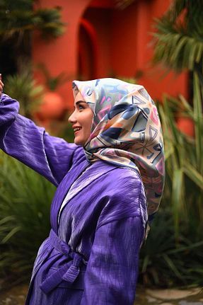 روسری آبی İpek Tivil Silk Home - کد 815157364
