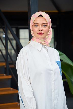 روسری بژ پنبه ای İpekhan - کد 817267163
