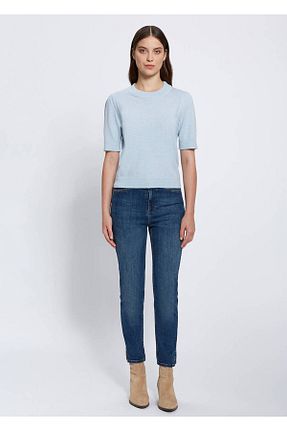 پلیور آبی زنانه ساده Knitss - کد 358137261