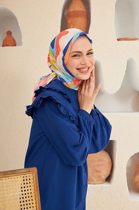 روسری نارنجی پنبه ای İpekhan - کد 739937272