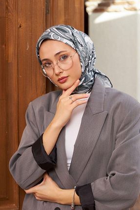 روسری طوسی پنبه ای İpekhan - کد 780046989
