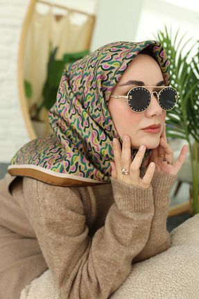 روسری قهوه ای İpek Tivil Silk Home - کد 780238560