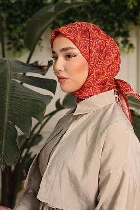 روسری نارنجی پنبه ای Silk Home - کد 826574653