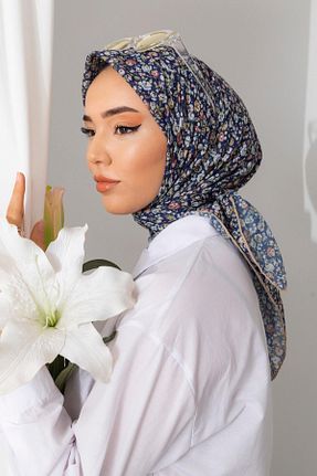 روسری سرمه ای پنبه ای Silk Home - کد 474907550