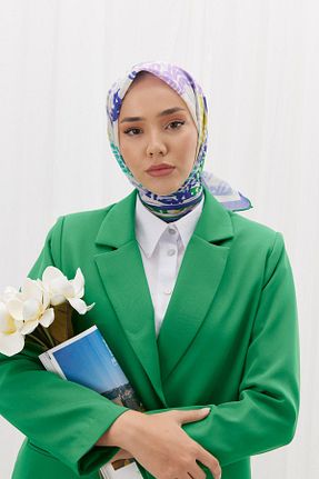 روسری سرمه ای پنبه ای Silk Home - کد 767743897