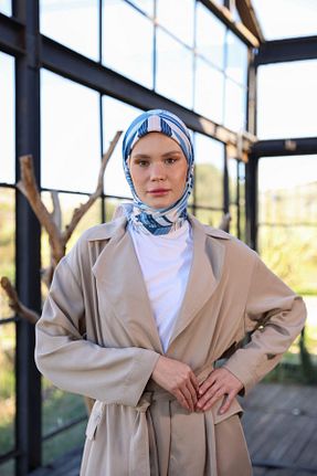 روسری آبی پنبه ای İpekhan - کد 807062438