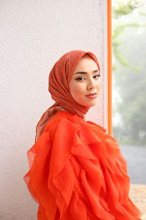 روسری نارنجی پنبه ای Silk Home - کد 844389944
