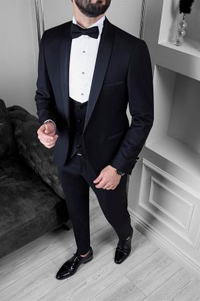 اسموکین مشکی مردانه بافتنی PR PACO ROMANO ART OF FASHİON - کد 94566233