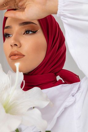 روسری زرشکی پنبه ای Silk Home - کد 359363640
