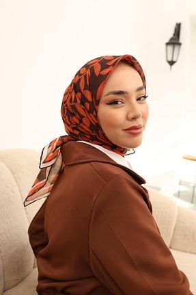 روسری نارنجی پنبه ای Silk Home - کد 769982406