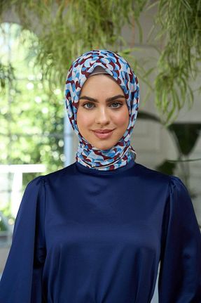 روسری زرشکی پنبه ای İpekhan - کد 832759082