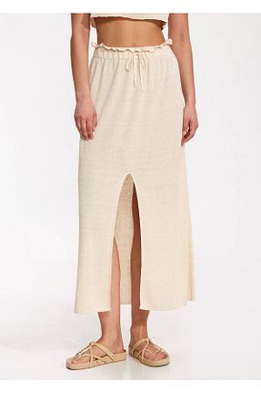 دامن بژ زنانه مخلوط کتان Knitss - کد 678281692