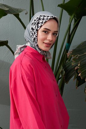روسری طوسی پنبه ای İpekhan - کد 681103439