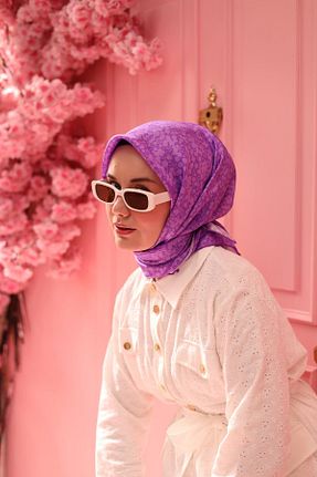 روسری صورتی İpek Tivil Silk Home - کد 841536170