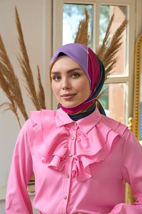 روسری بنفش پنبه ای İpekhan - کد 832952650