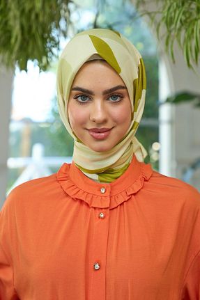 روسری سبز پنبه ای İpekhan - کد 832762319