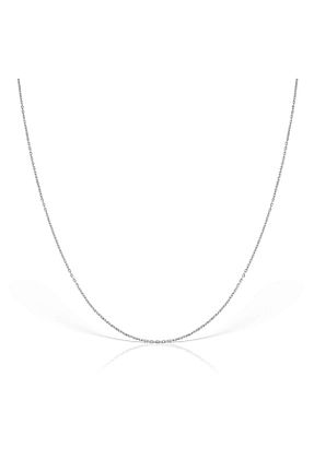 گردنبند طلا سفید زنانه 14 عیار MİNİMAL - کد 861552127