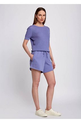 شلوارک و برمودا بنفش زنانه رگولار Knitss - کد 292012259