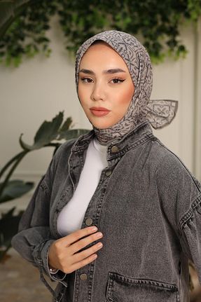 روسری طوسی پنبه ای Silk Home - کد 827016394