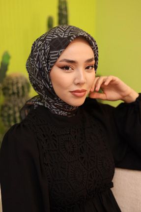 روسری طوسی پنبه ای Silk Home - کد 802842516