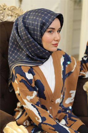 روسری سرمه ای İpek Tivil Silk Home - کد 452320893