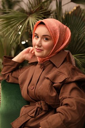 روسری نارنجی İpek Tivil Silk Home - کد 841524882